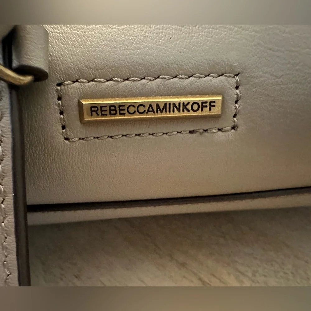 Rebecca Minkoff Gray taupe leather ring, satchel shoulder Crossbody bag - Picture 7 of 14